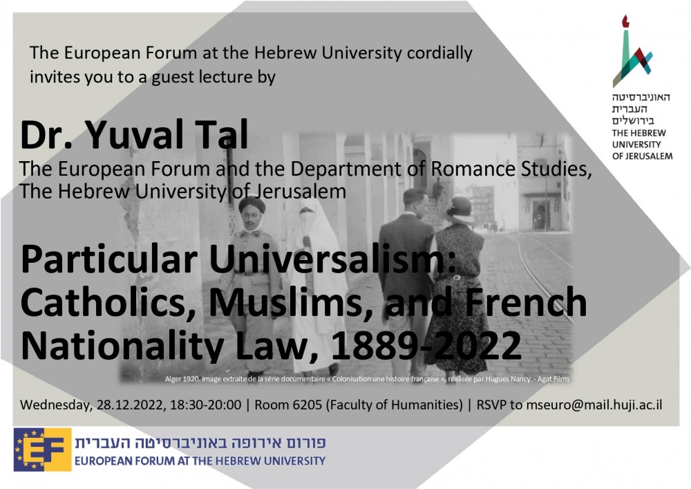 Particular Universalism: Catholics, Muslims, and French Nationality Law, 1889-2022